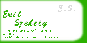 emil szekely business card